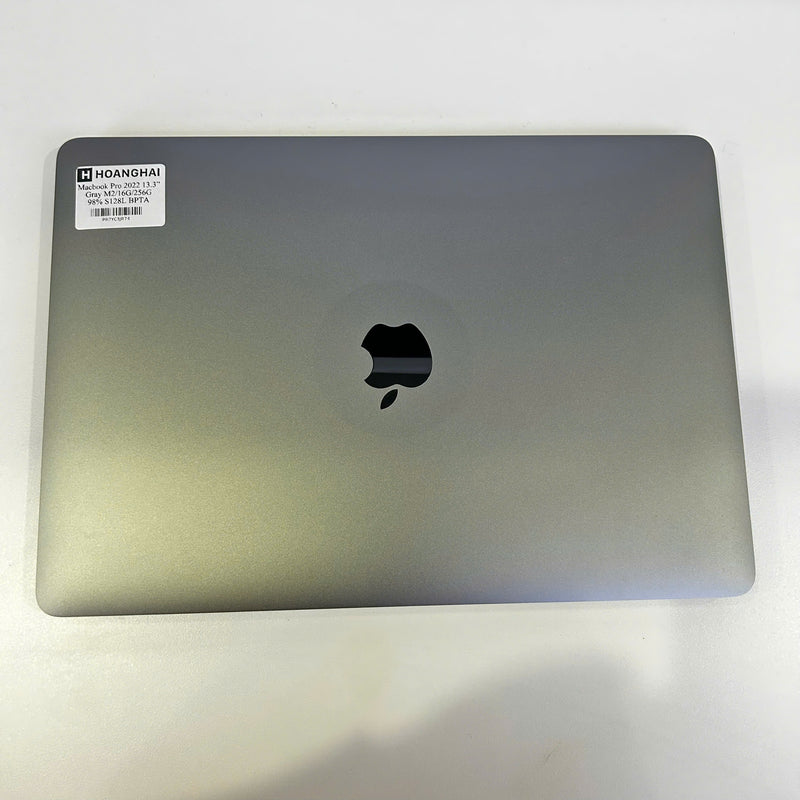 Macbook Pro 2022 13.3in Xám Apple M2/ RAM 16GB/ SSD 256GB 98% BPTA (sạc 128 lần)
