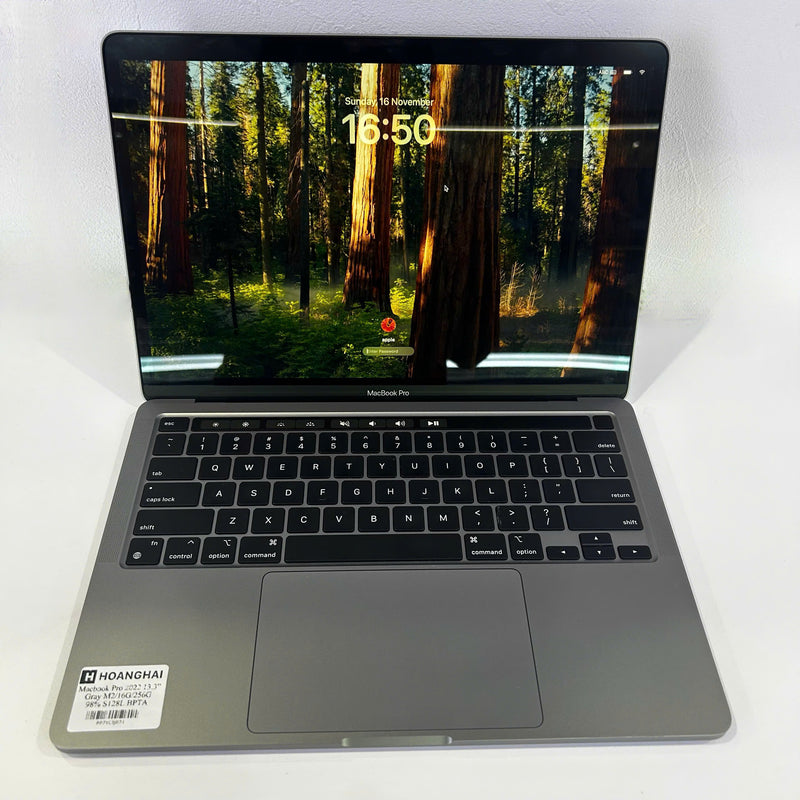 Macbook Pro 2022 13.3in Xám Apple M2/ RAM 16GB/ SSD 256GB 98% BPTA (sạc 128 lần)