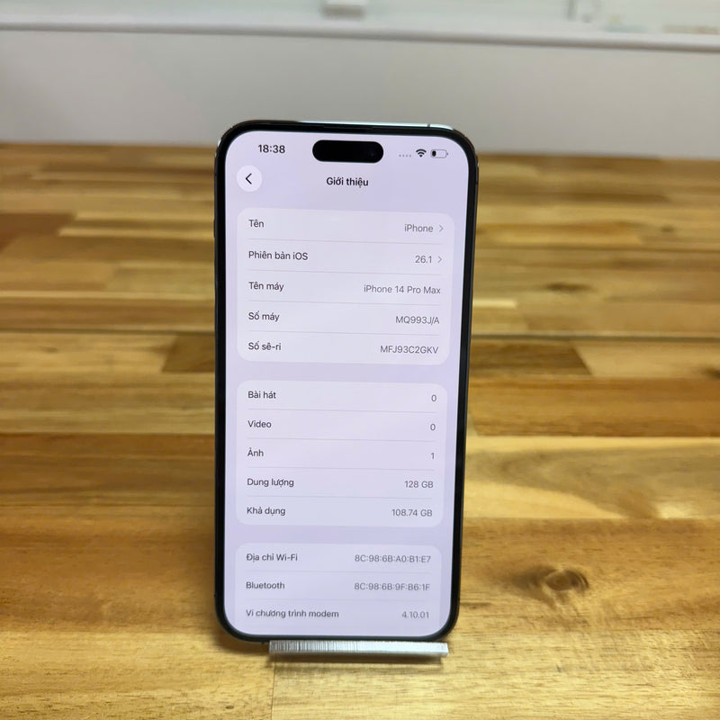 iPhone 14 Pro Max 128GB Tím 98% pin 87% Quốc tế Apple (Đốm cam 3x, xước màn nhẹ) - HH4462