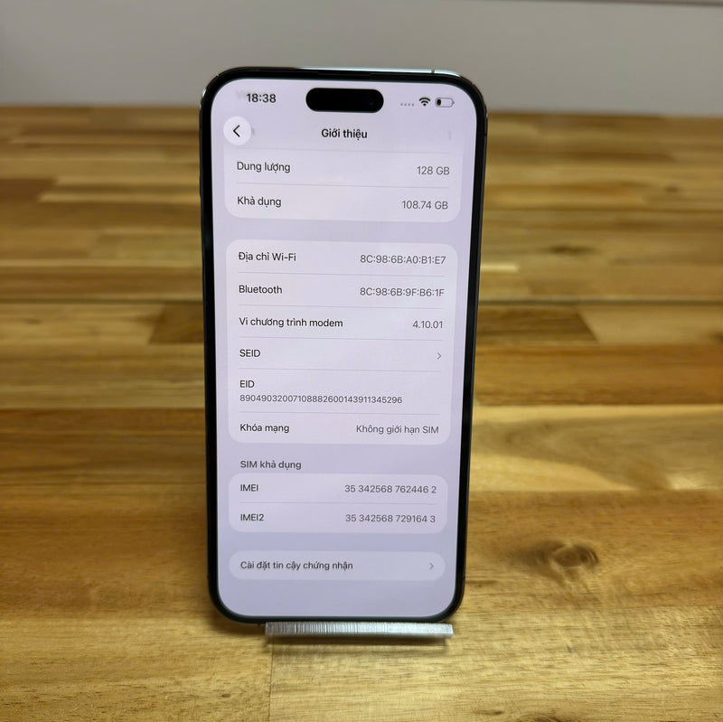 iPhone 14 Pro Max 128GB Tím 98% pin 87% Quốc tế Apple (Đốm cam 3x, xước màn nhẹ) - HH4462