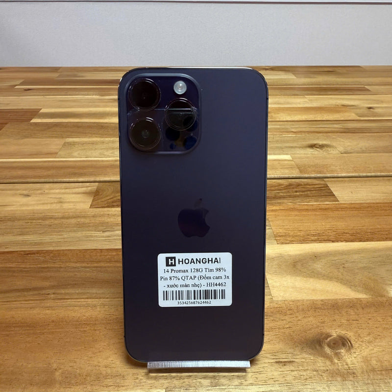 iPhone 14 Pro Max 128GB Tím 98% pin 87% Quốc tế Apple (Đốm cam 3x, xước màn nhẹ) - HH4462