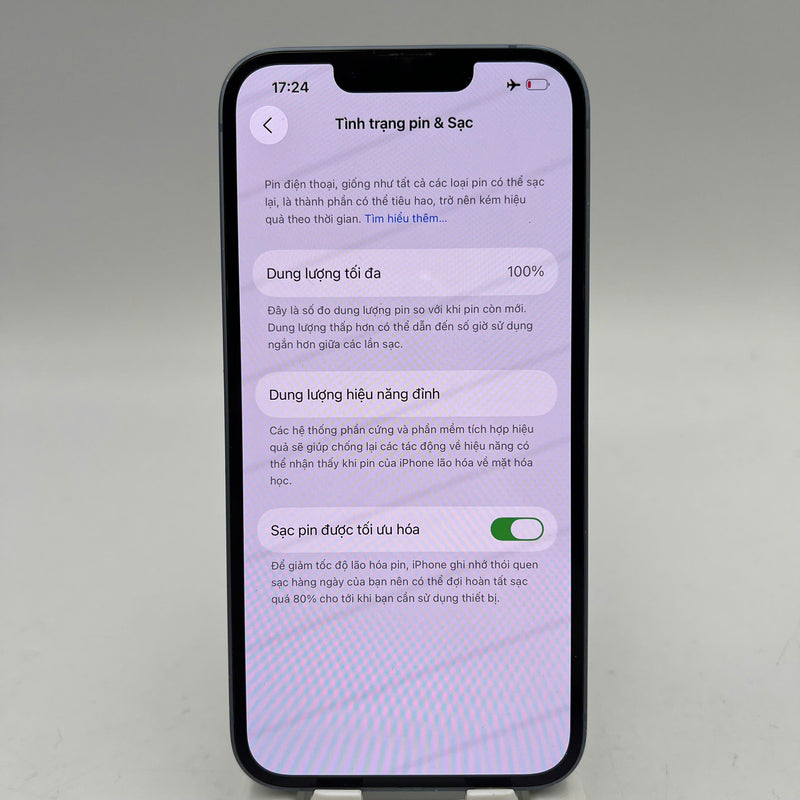 iPhone 14 128GB Xanh dương 98% pin 100% Quốc tế từ DCM (Không dùng sim DCM - Đã thay pin, xước sơn viền, xước viền cam) - HH5710