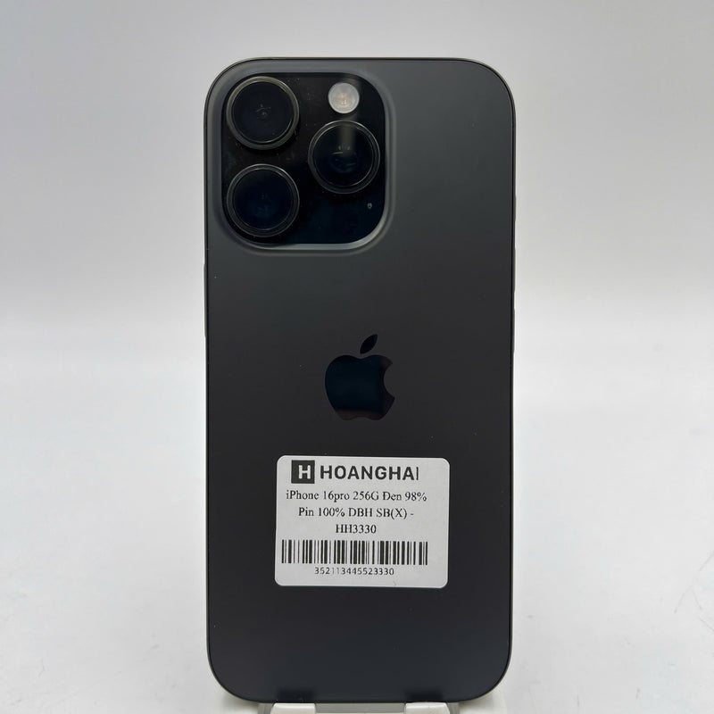 iPhone 16 Pro 256GB Đen 98% pin 100% ĐBH Quốc tế từ SB (Không dùng sim SB) - HH3330