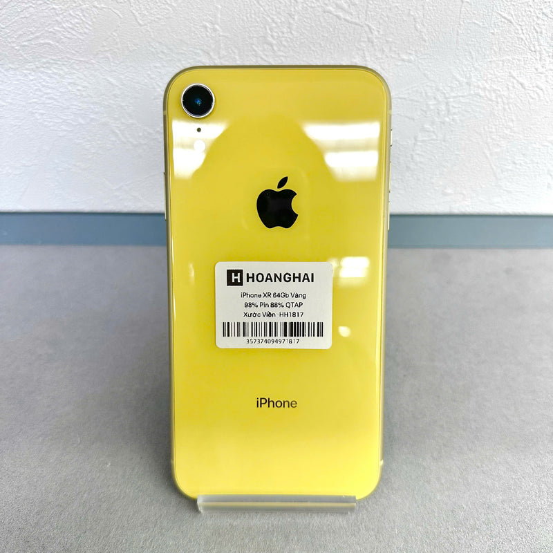 iPhone Xr 64GB Vàng 98% pin 88% Quốc tế Apple (xước viền) - HH1817