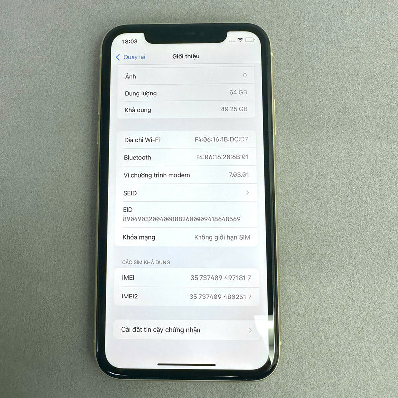 iPhone Xr 64GB Vàng 98% pin 88% Quốc tế Apple (xước viền) - HH1817