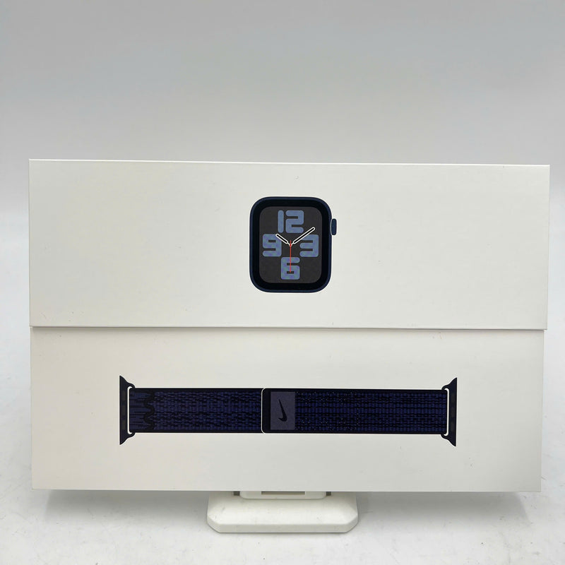 Apple watch SE2 44mm GPS Midnight Aluminum Case / Black Blue Nike Sport Loop 98% pin 100%