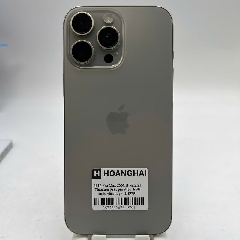 iPhone 16 Pro Max 256GB Tự Nhiên 98% pin 94% Quốc tế từ SB (Không dùng sim SB - xước viền nhẹ) - HH9791