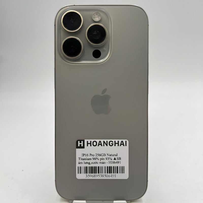 iPhone 16 Pro 256GB Tự Nhiên 98% pin 93% Quốc tế từ SB (Không dùng sim SB - ám lưng, xước màn) - HH6491