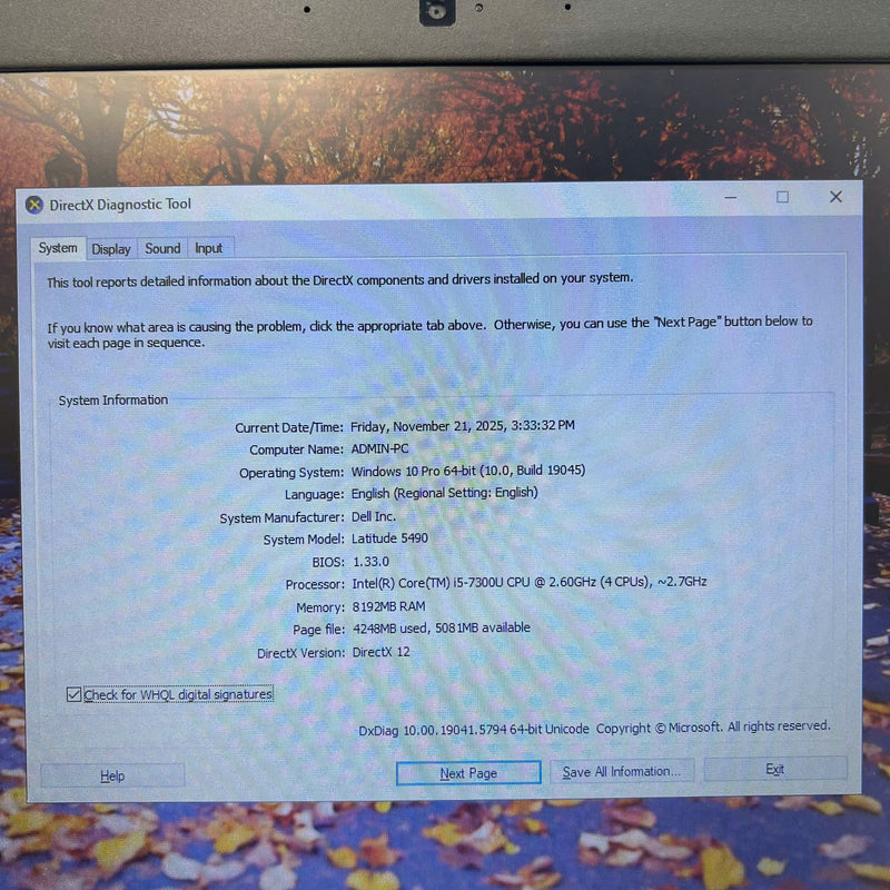 Dell Latitude 5490 13.3in i5-7300U/ RAM 8GB/ SSD 128GB BPTN Likenew (Đã thay pin mới)