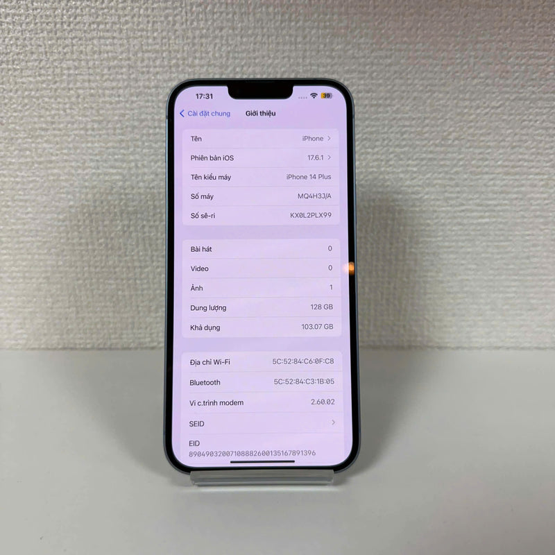 iPhone 14 Plus 128GB Xanh Dương 98% pin 87% Quốc tế Apple (xước màn) - HH9349