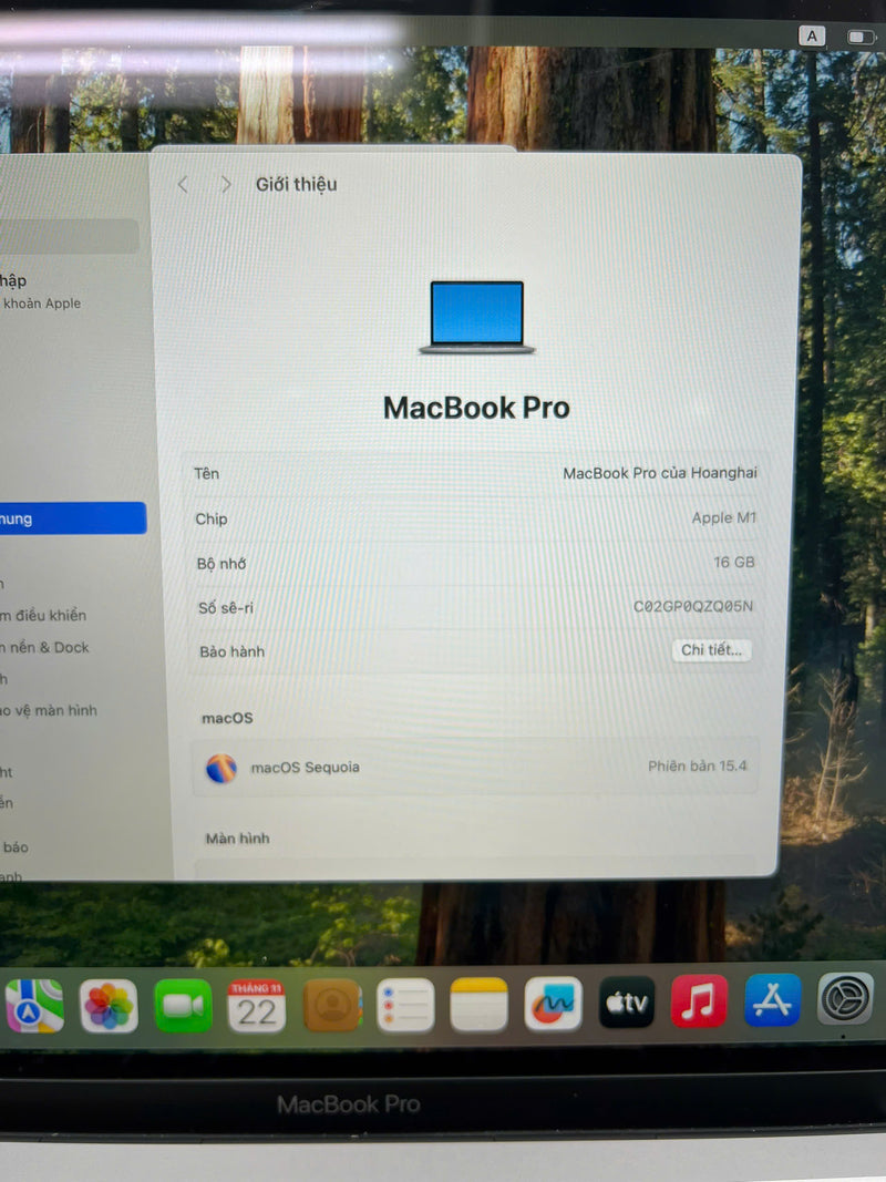 MacBook Pro 2020 13.3in Xám Apple M1 / RAM 16GB/ SSD 512GB 98% pin 89% BPTN