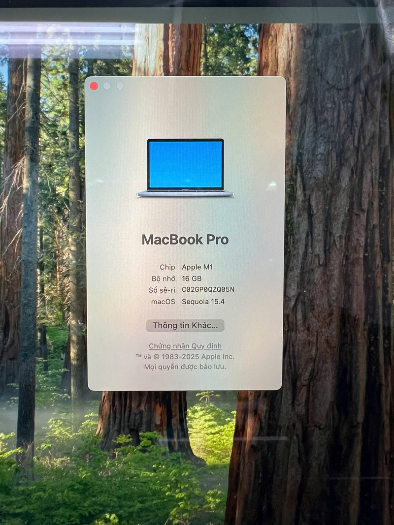 MacBook Pro 2020 13.3in Xám Apple M1 / RAM 16GB/ SSD 512GB 98% pin 89% BPTN