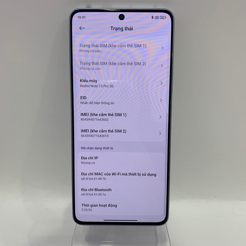 Xiaomi Redmi Note 13 Pro 5G 8GB/256GB Tím 98% (xước viền, đã thay màn) - HH3602