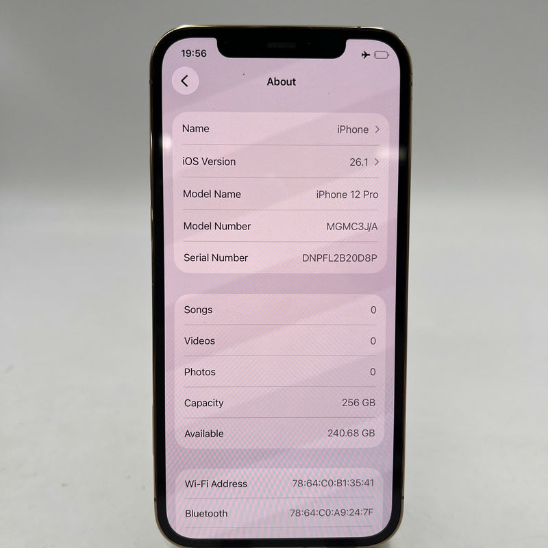 iPhone 12 Pro 256GB Vàng 98% pin 100% Máy đã trả hết tiền mạng dùng như Quốc tế Apple (đốm 1x,xước viền,ĐTP) - HH0270