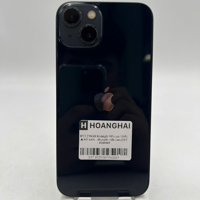 iPhone 13 256GB Đen 98% pin 100% Quốc tế từ AU (Không dùng sim AU - xước viền,xước viền cam,ĐTP) - HH6869