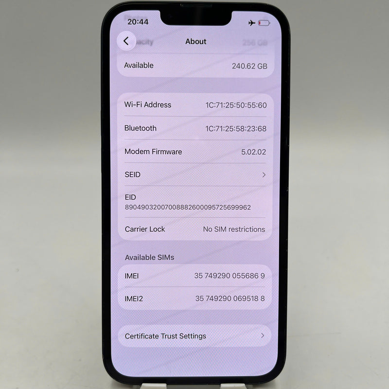 iPhone 13 256GB Đen 98% pin 100% Quốc tế từ AU (Không dùng sim AU - xước viền,xước viền cam,ĐTP) - HH6869