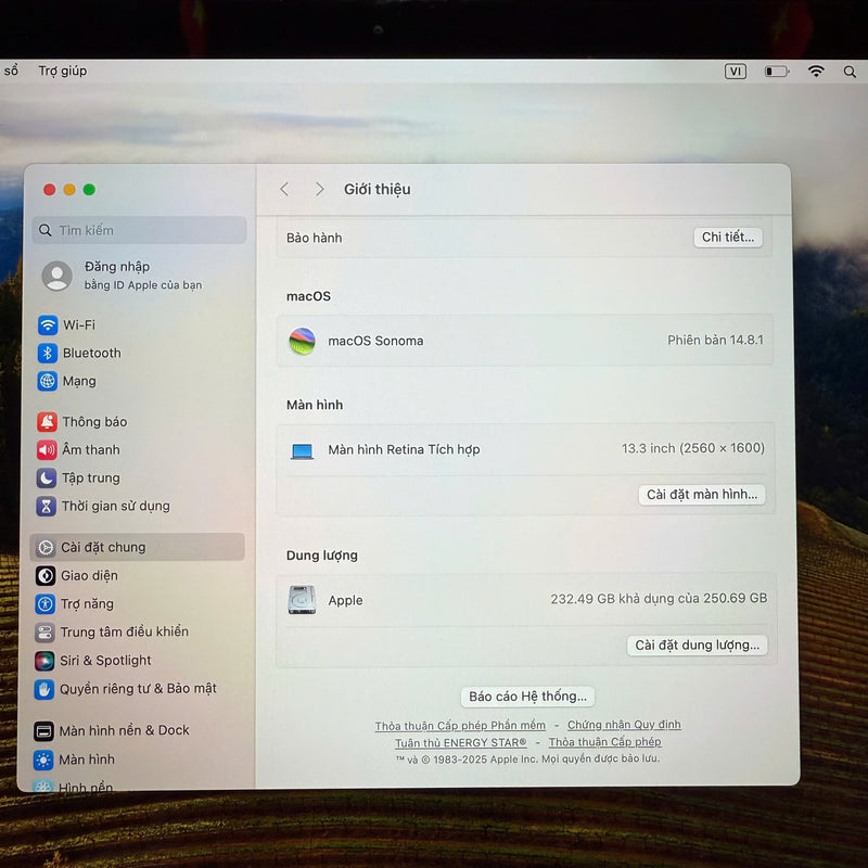 Macbook Air 2018 13.3in Bạc Intel Core i5/ RAM 8GB/ SSD 256GB 98% Sạc 154 lần BPTN