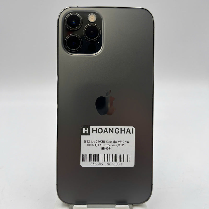 iPhone 12 Pro 256GB Đen 98% pin 100% Quốc tế Apple (Đã thay pin, xước viền) - HH6034