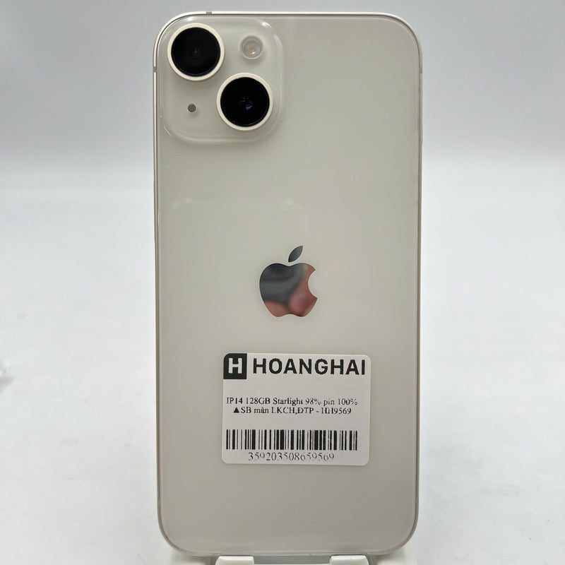 iPhone 14 128GB Trắng 98% pin 100% Quốc tế từ SB (Không dùng sim SB - Đã thay pin, màn LKCH) - HH9569