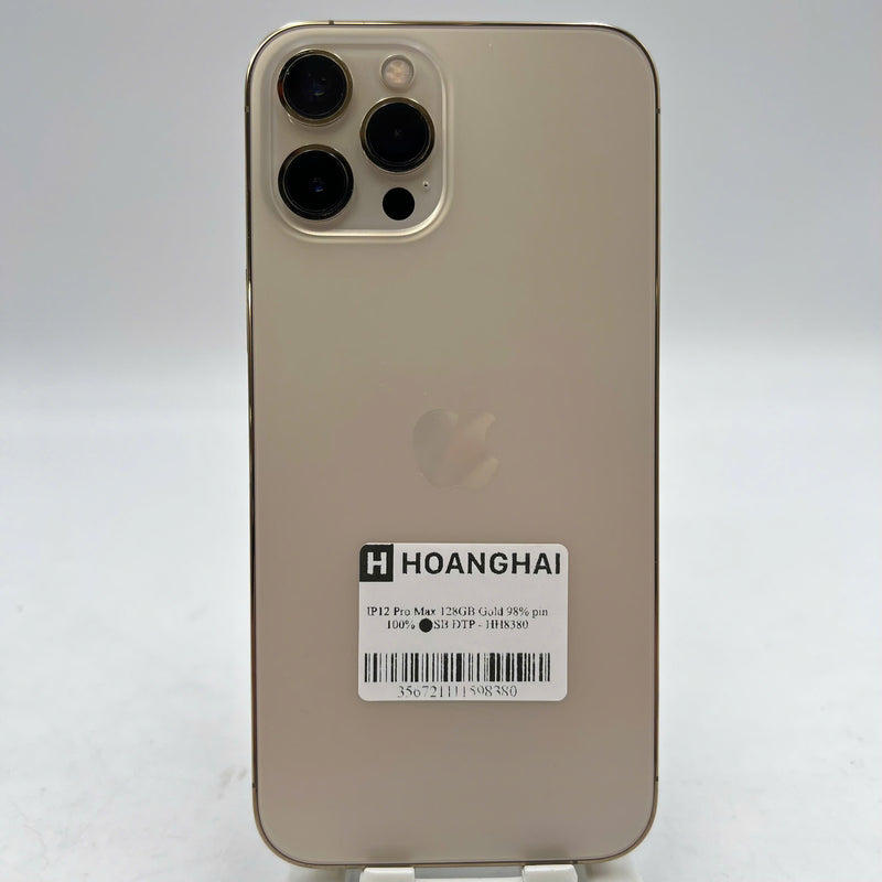 iPhone 12 Pro Max 128GB Vàng 98% pin 100% Máy đã trả hết tiền mạng dùng như Quốc tế Apple (Đã thay pin) - HH8380