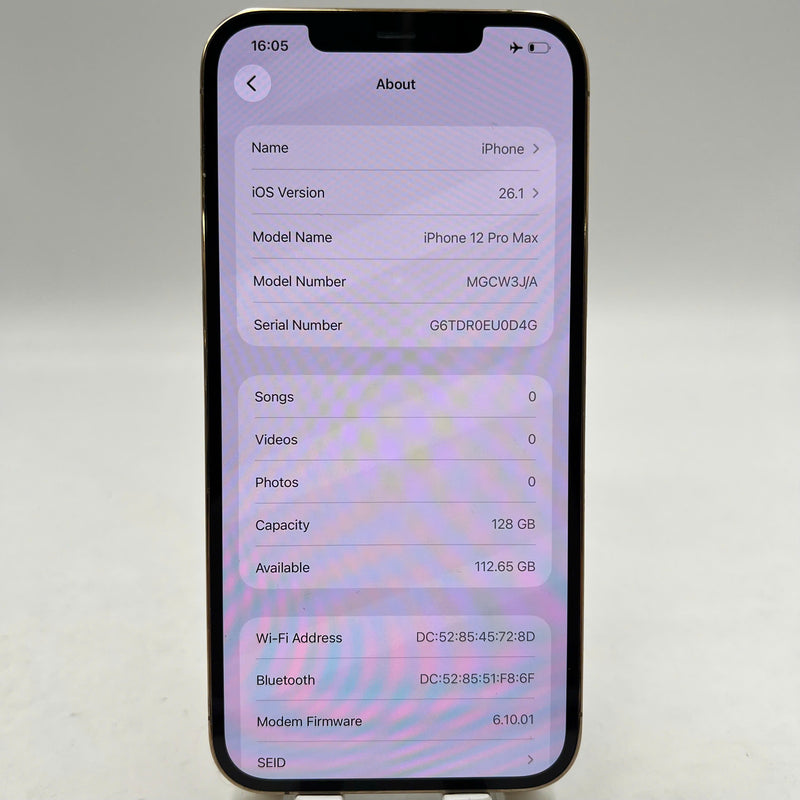 iPhone 12 Pro Max 128GB Vàng 98% pin 100% Máy đã trả hết tiền mạng dùng như Quốc tế Apple (Đã thay pin) - HH8380
