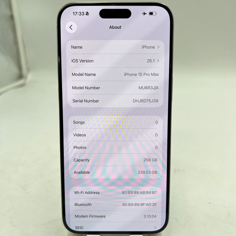 iPhone 15 Pro Max 256GB Tự Nhiên 98% pin 100% Quốc Tế Apple (xước màn,xước viền , đốm 0.5x,ĐTP) - HH2151