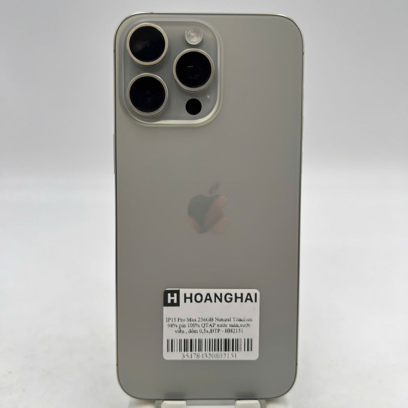 iPhone 15 Pro Max 256GB Tự Nhiên 98% pin 100% Quốc Tế Apple (xước màn,xước viền , đốm 0.5x,ĐTP) - HH2151