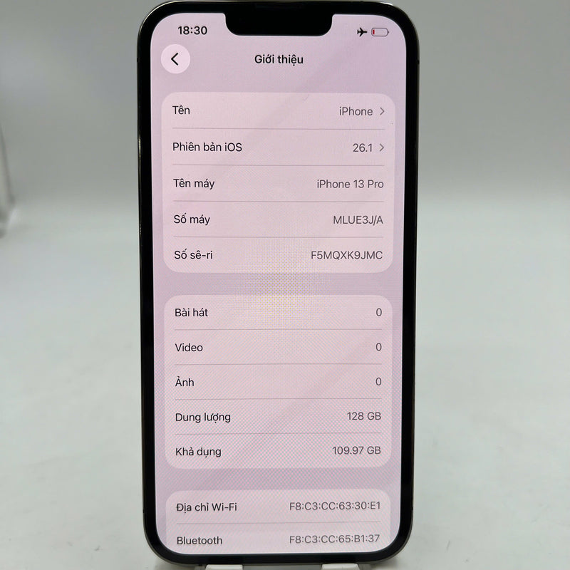 iPhone 13 Pro 128GB Đen 98% pin 100% Máy đã trả hết tiền mạng dùng như Quốc tế Apple (Đã thay pin, loa trên hơi rè) - HH8330