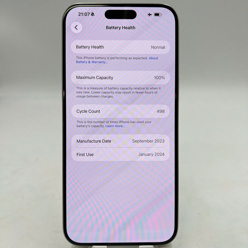 iPhone 15 Pro Max 256GB Trắng 98% pin 100% Máy đã trả hết tiền mạng dùng như Quốc tế Apple (Đã thay pin) - HH8877