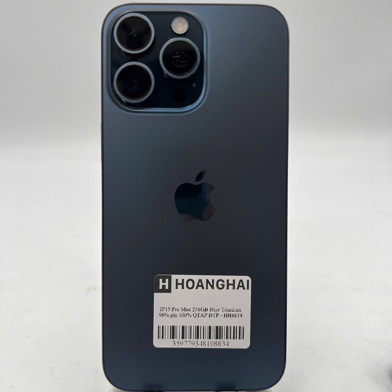 iPhone 15 Pro Max 256GB Xanh Dương 98% pin 100% Quốc Tế Apple (Đã thay pin) - HH8834