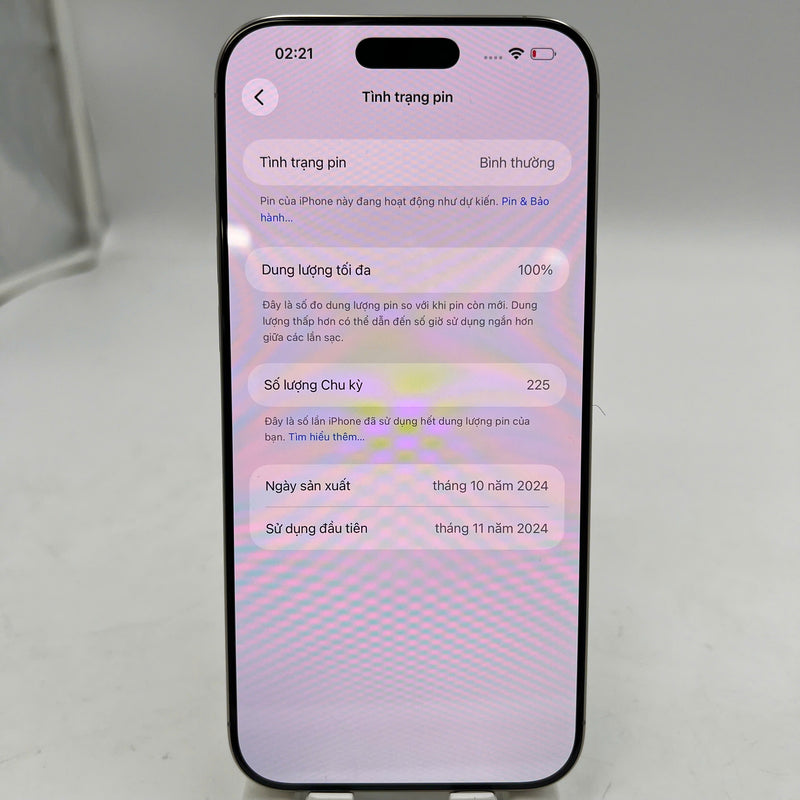 iPhone 16 Pro Max 256GB Tự nhiên 98% pin 100%  Quốc Tế Apple - HH9184