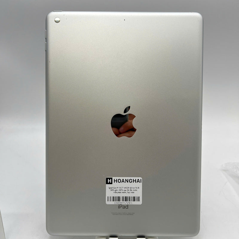 iPad Gen 9 10.2" 64GB Bạc Wifi 98% pin 100% sạc 86 lần (xước màn, xước viền, bụi màn)