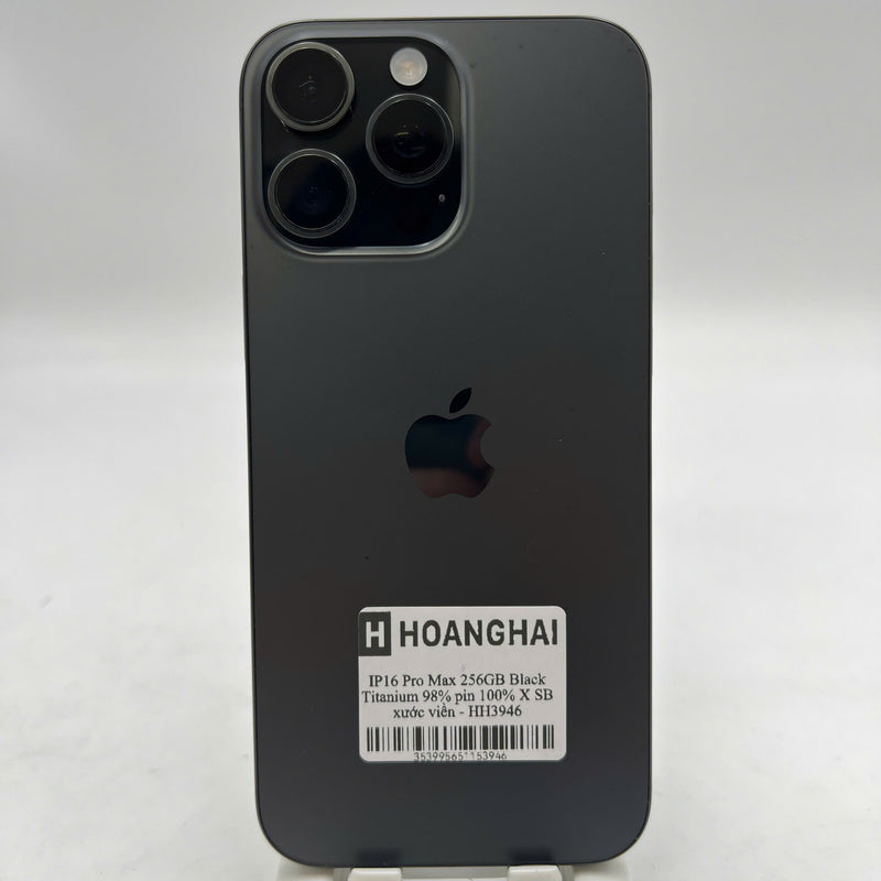 iPhone 16 Pro Max 256GB အနက်ရောင် 98% ဘက္ထရီ 100% International SB (SB မှ SIM မရှိပါ - ခြစ်ရာအစွန်းများ) - HH3946 