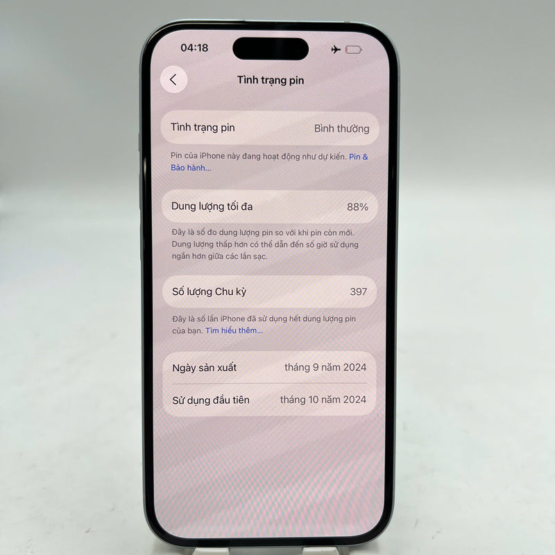 iPhone 15 128GB အပြာရောင် 98% ဘက်ထရီ 88% စက်သည် ကွန်ရက်ဘေလ်များအားလုံးကို ပေးချေပြီး Apple International (အလင်းမျက်နှာပြင် ခြစ်ရာများ၊ အစွန်းများ) - HH5827 