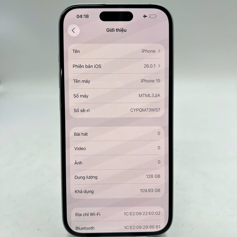 iPhone 15 128GB အပြာရောင် 98% ဘက်ထရီ 88% စက်သည် ကွန်ရက်ဘေလ်များအားလုံးကို ပေးချေပြီး Apple International (အလင်းမျက်နှာပြင် ခြစ်ရာများ၊ အစွန်းများ) - HH5827 