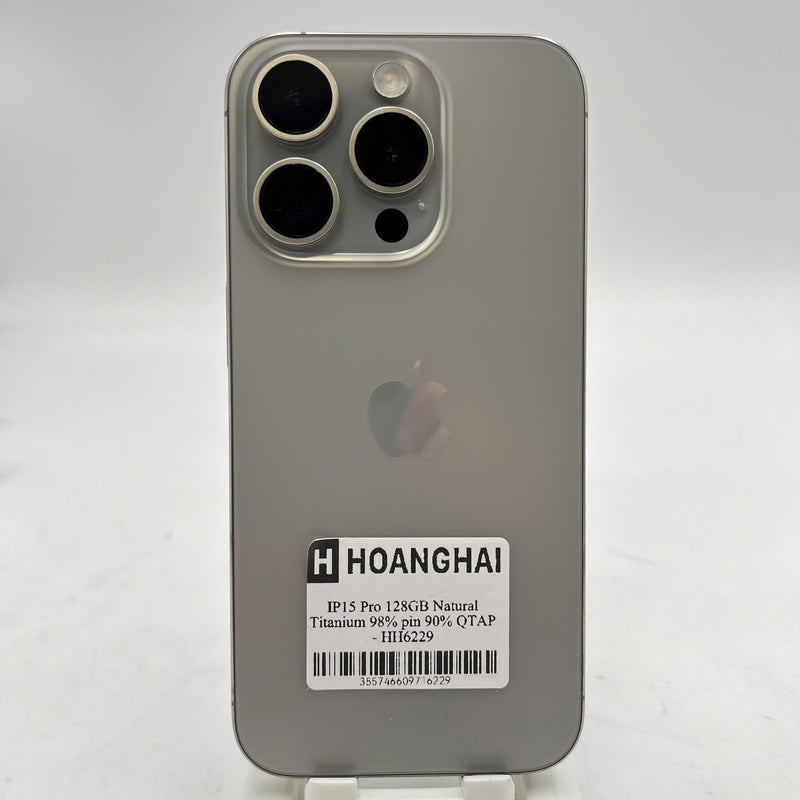 iPhone 15 Pro 128GB သဘာဝ 98% ဘက်ထရီ 90% International Apple - HH6229 