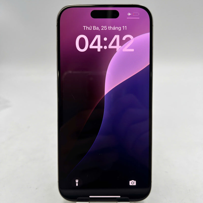 iPhone 15 Pro 128GB သဘာဝ 98% ဘက်ထရီ 90% International Apple - HH6229 