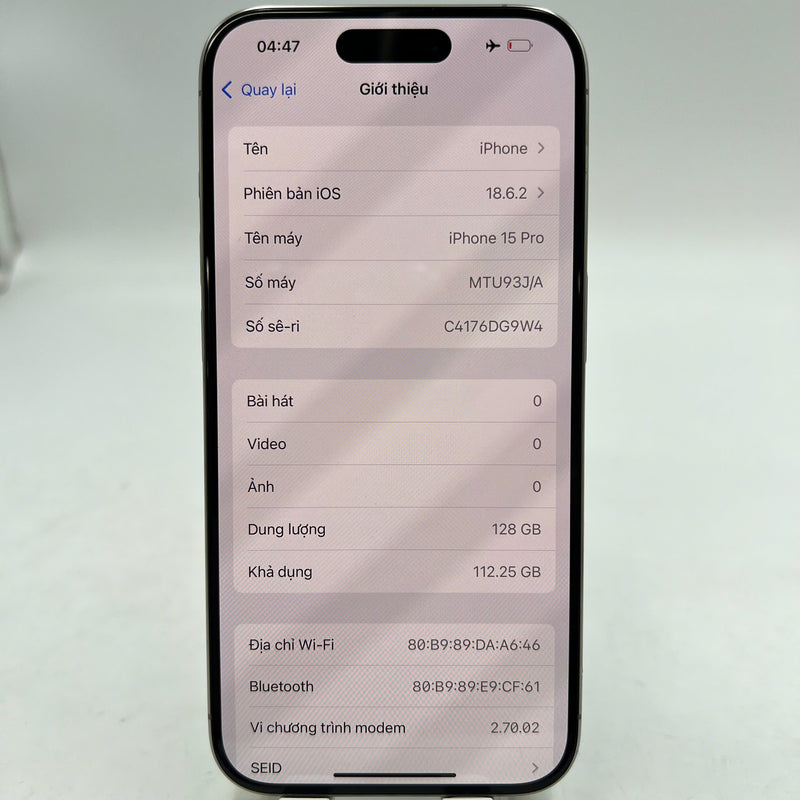 iPhone 15 Pro 128GB သဘာဝ 98% ဘက်ထရီ 86% စက်ပစ္စည်းသည် ကွန်ရက်ဘေလ်အားလုံးကို ပေးချေပြီး နိုင်ငံတကာ Apple အဖြစ် အသုံးပြုသည် - HH0502 