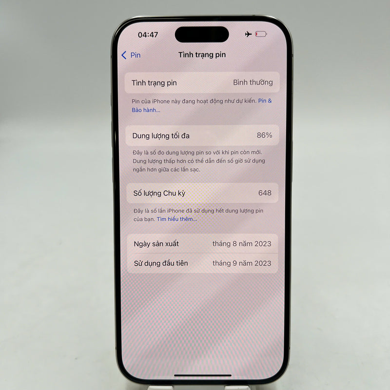 iPhone 15 Pro 128GB သဘာဝ 98% ဘက်ထရီ 86% စက်ပစ္စည်းသည် ကွန်ရက်ဘေလ်အားလုံးကို ပေးချေပြီး နိုင်ငံတကာ Apple အဖြစ် အသုံးပြုသည် - HH0502 