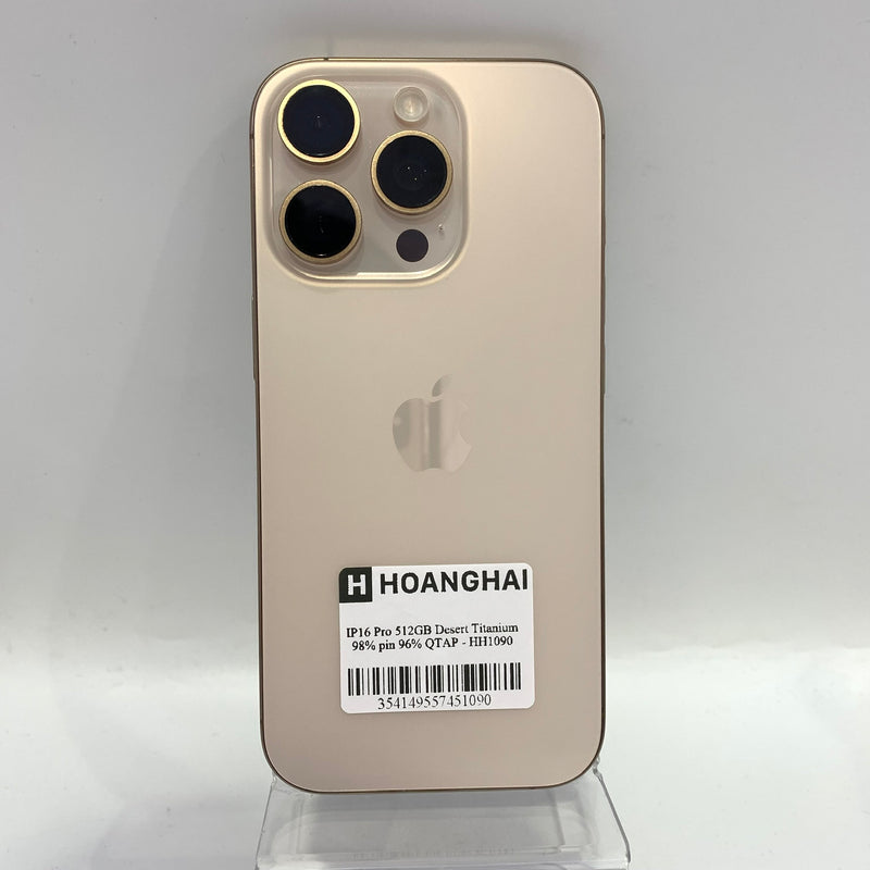 iPhone 16 Pro 512GB Vàng Sa Mạc 98% pin 96% Quốc tế Apple - HH1090