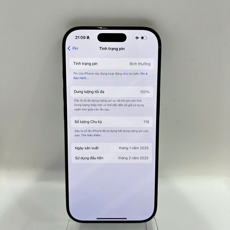 iPhone 16 Pro 256GB Đen 98% pin 100% Quốc tế từ SB (Không dùng sim SB) - HH5284