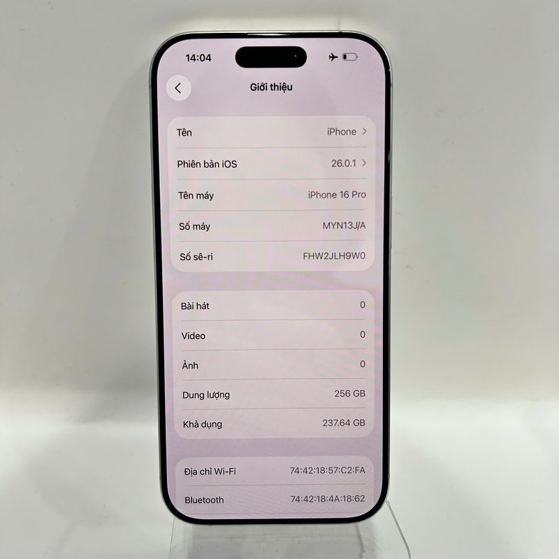 iPhone 16 Pro 256GB Trắng 98% pin 100% Quốc tế Apple (xước viền nhẹ) - HH9413