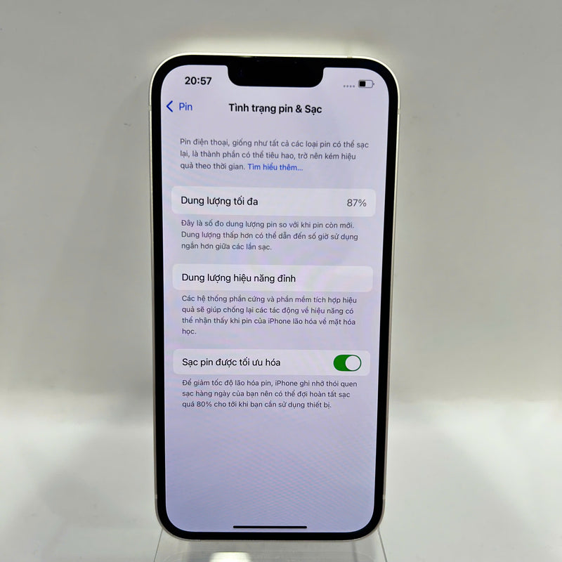 iPhone 13 128GB Trắng 98% pin 87% Quốc tế từ SB (Không dùng sim SB) - HH6069