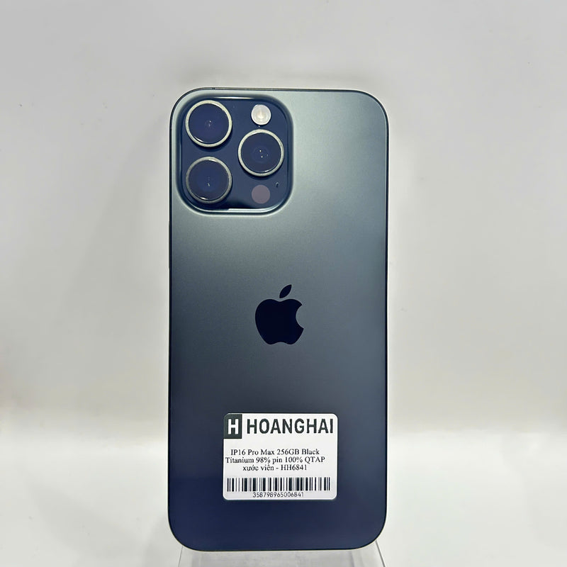 iPhone 16 Pro Max 256GB Đen 98% pin 100% Quốc tế Apple (xước viền) - HH6841