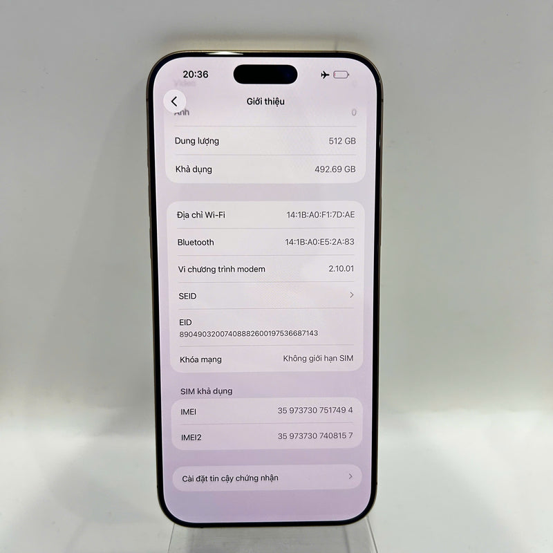iPhone 16 Pro Max 512GB Vàng Sa Mạc 98% pin 89% Quốc tế Apple (xước viền) - HH7494