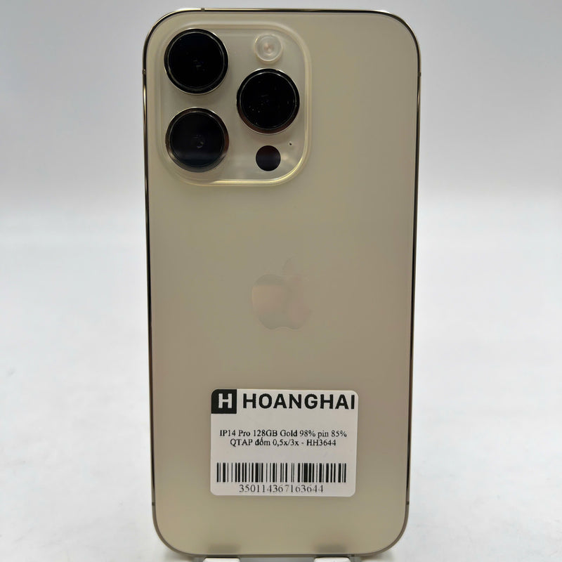 iPhone 14 Pro 128GB ရွှေရောင် 98% ဘက်ထရီ 85% Apple International (0.5x/3x အစက်များ) - HH3644 