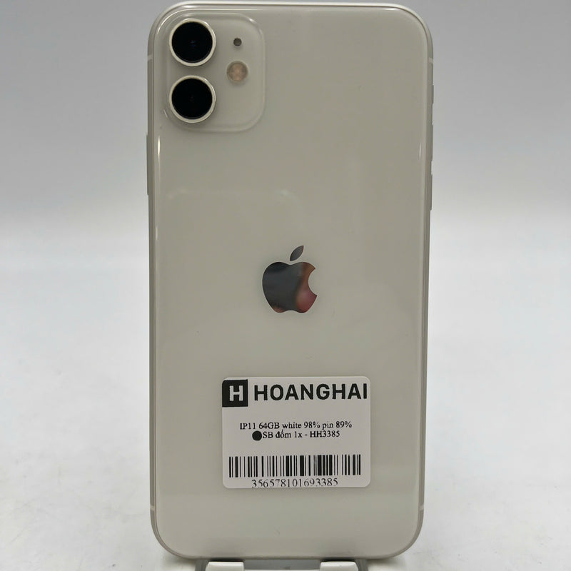 iPhone 11 64GB အဖြူရောင် 98% ဘက်ထရီ 89% စက်ပစ္စည်းသည် ကွန်ရက်အခကြေးငွေအားလုံးကို ပေးချေပြီး Apple International (1x နေရာ) အဖြစ် အသုံးပြုထားသည် - HH3385 