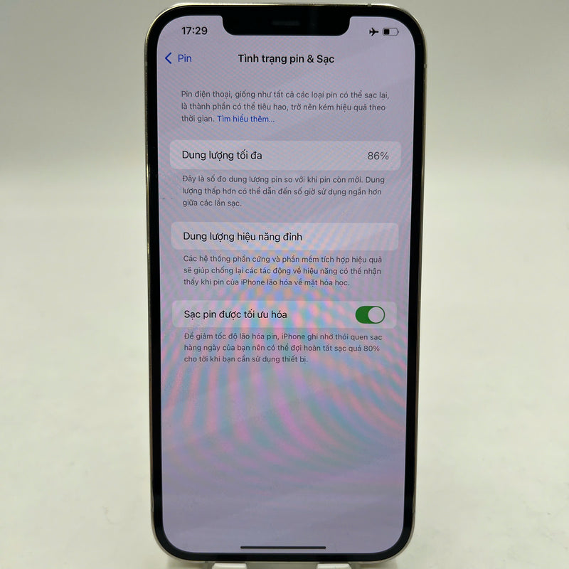 iPhone 12 Pro Max 256GB အဖြူရောင် 98% ဘက္ထရီ 86% စက်ပစ္စည်းသည် ကွန်ရက်အခကြေးငွေအားလုံးကို ပေးဆောင်ထားပြီး Apple International (မျက်နှာပြင် ခြစ်ရာ၊ ခြစ်ရာအစွန်းများ) - HH7470 