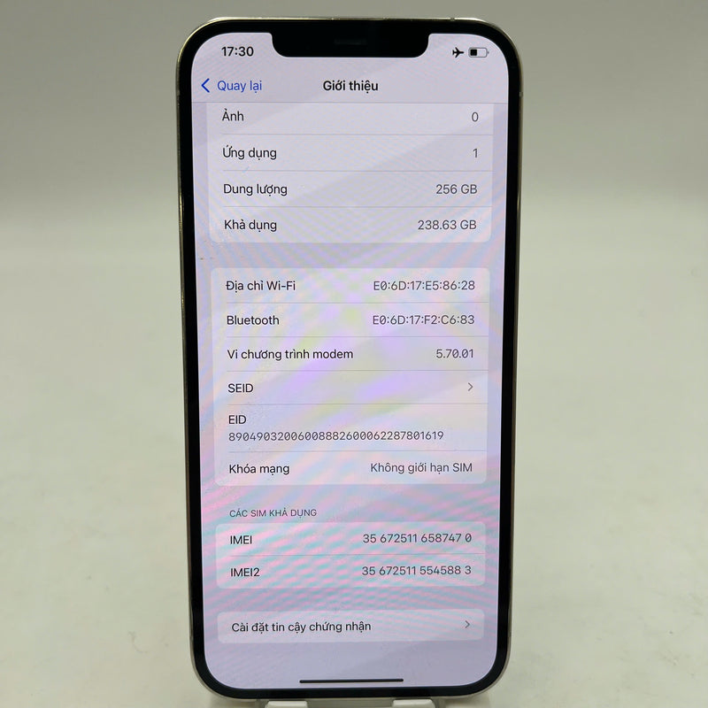 iPhone 12 Pro Max 256GB အဖြူရောင် 98% ဘက္ထရီ 86% စက်ပစ္စည်းသည် ကွန်ရက်အခကြေးငွေအားလုံးကို ပေးဆောင်ထားပြီး Apple International (မျက်နှာပြင် ခြစ်ရာ၊ ခြစ်ရာအစွန်းများ) - HH7470 