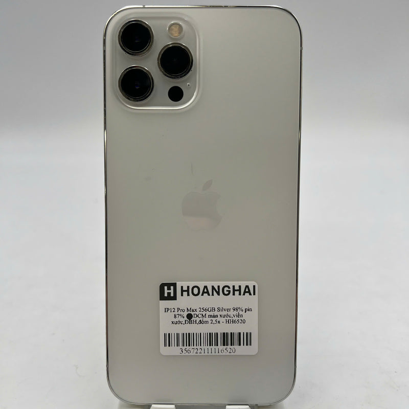 iPhone 12 Pro Max 256GB အဖြူရောင် 98% ဘက်ထရီ 87% အာမခံ စက်ပစ္စည်းသည် ကွန်ရက်အခကြေးငွေအားလုံးကို ပေးဆောင်ထားပြီး Apple International (မျက်နှာပြင် ခြစ်ရာ၊ ခြစ်ရာအစွန်းများ၊ 2.5x အစက်များ) - HH6520 